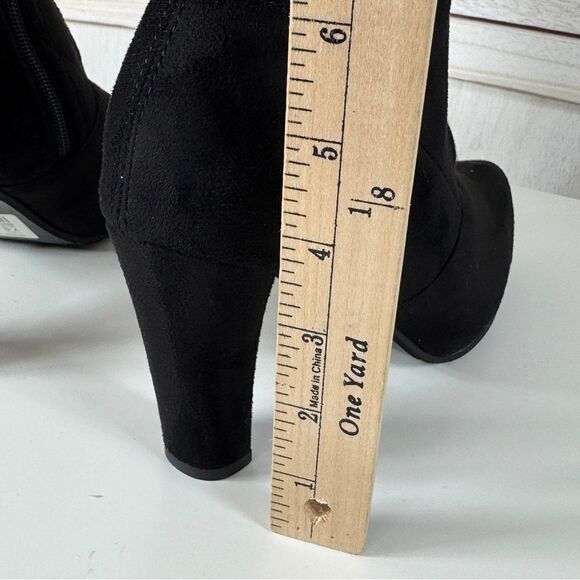 Shoe’n Tale Microfiber Over The Knee Thigh High Boots Black 7.5 Block Heel - Picture 14 of 15